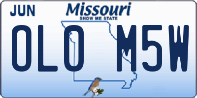 MO license plate OL0M5W