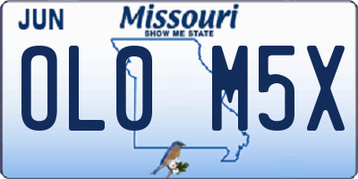 MO license plate OL0M5X