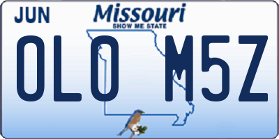 MO license plate OL0M5Z
