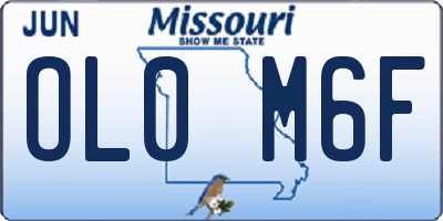 MO license plate OL0M6F