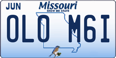 MO license plate OL0M6I