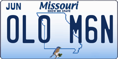 MO license plate OL0M6N