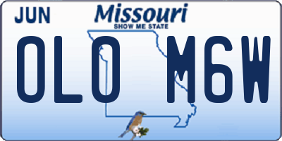 MO license plate OL0M6W