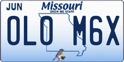 MO license plate OL0M6X