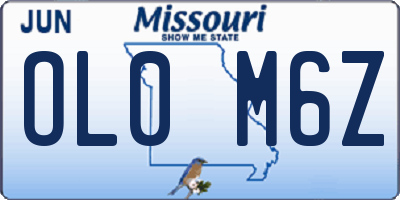 MO license plate OL0M6Z