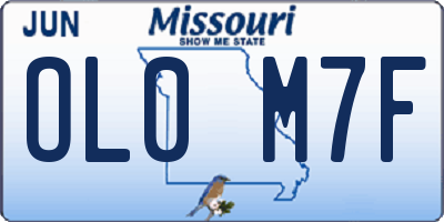 MO license plate OL0M7F