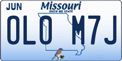 MO license plate OL0M7J