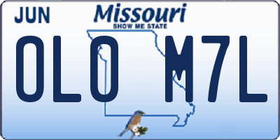 MO license plate OL0M7L