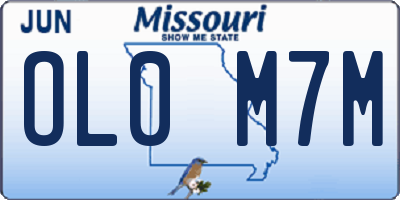 MO license plate OL0M7M