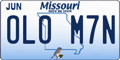 MO license plate OL0M7N