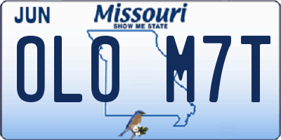 MO license plate OL0M7T