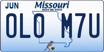 MO license plate OL0M7U