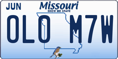 MO license plate OL0M7W