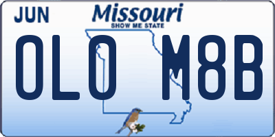 MO license plate OL0M8B