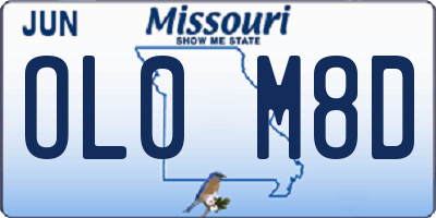 MO license plate OL0M8D