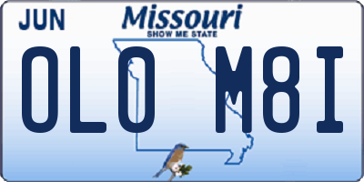 MO license plate OL0M8I