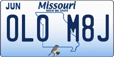 MO license plate OL0M8J