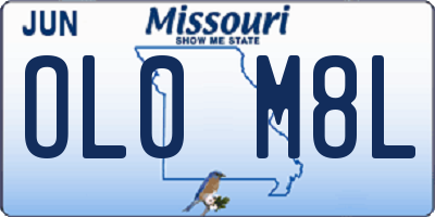 MO license plate OL0M8L