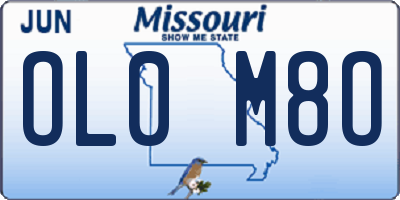 MO license plate OL0M8O