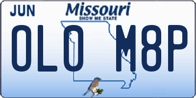 MO license plate OL0M8P