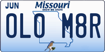 MO license plate OL0M8R