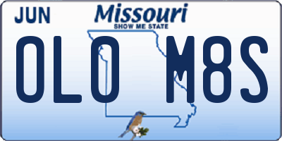 MO license plate OL0M8S