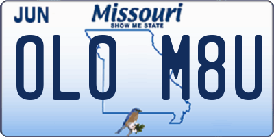 MO license plate OL0M8U