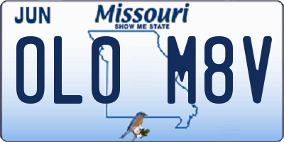 MO license plate OL0M8V