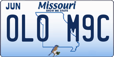 MO license plate OL0M9C