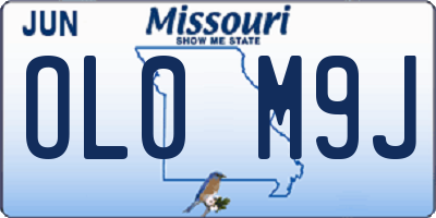 MO license plate OL0M9J