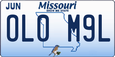 MO license plate OL0M9L