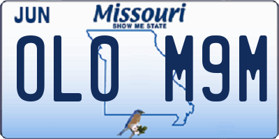 MO license plate OL0M9M