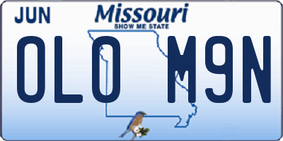 MO license plate OL0M9N