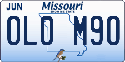 MO license plate OL0M9O