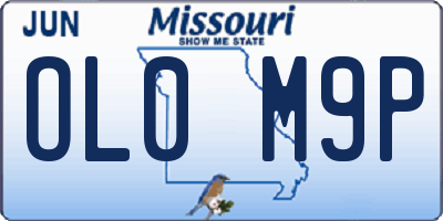 MO license plate OL0M9P