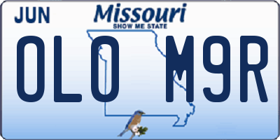 MO license plate OL0M9R