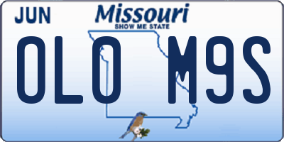 MO license plate OL0M9S
