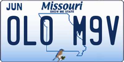 MO license plate OL0M9V