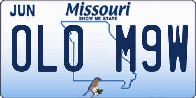 MO license plate OL0M9W