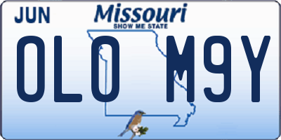 MO license plate OL0M9Y