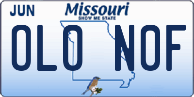 MO license plate OL0N0F