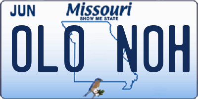 MO license plate OL0N0H