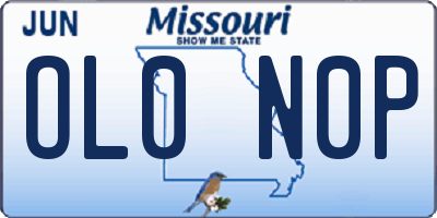 MO license plate OL0N0P