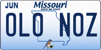 MO license plate OL0N0Z