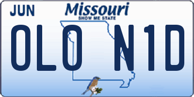 MO license plate OL0N1D