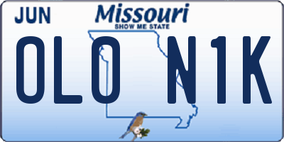 MO license plate OL0N1K