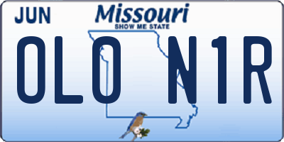 MO license plate OL0N1R