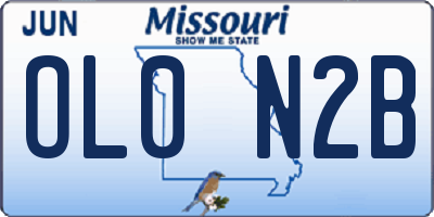 MO license plate OL0N2B