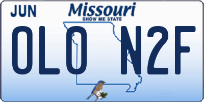 MO license plate OL0N2F