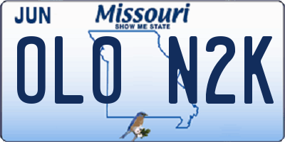 MO license plate OL0N2K